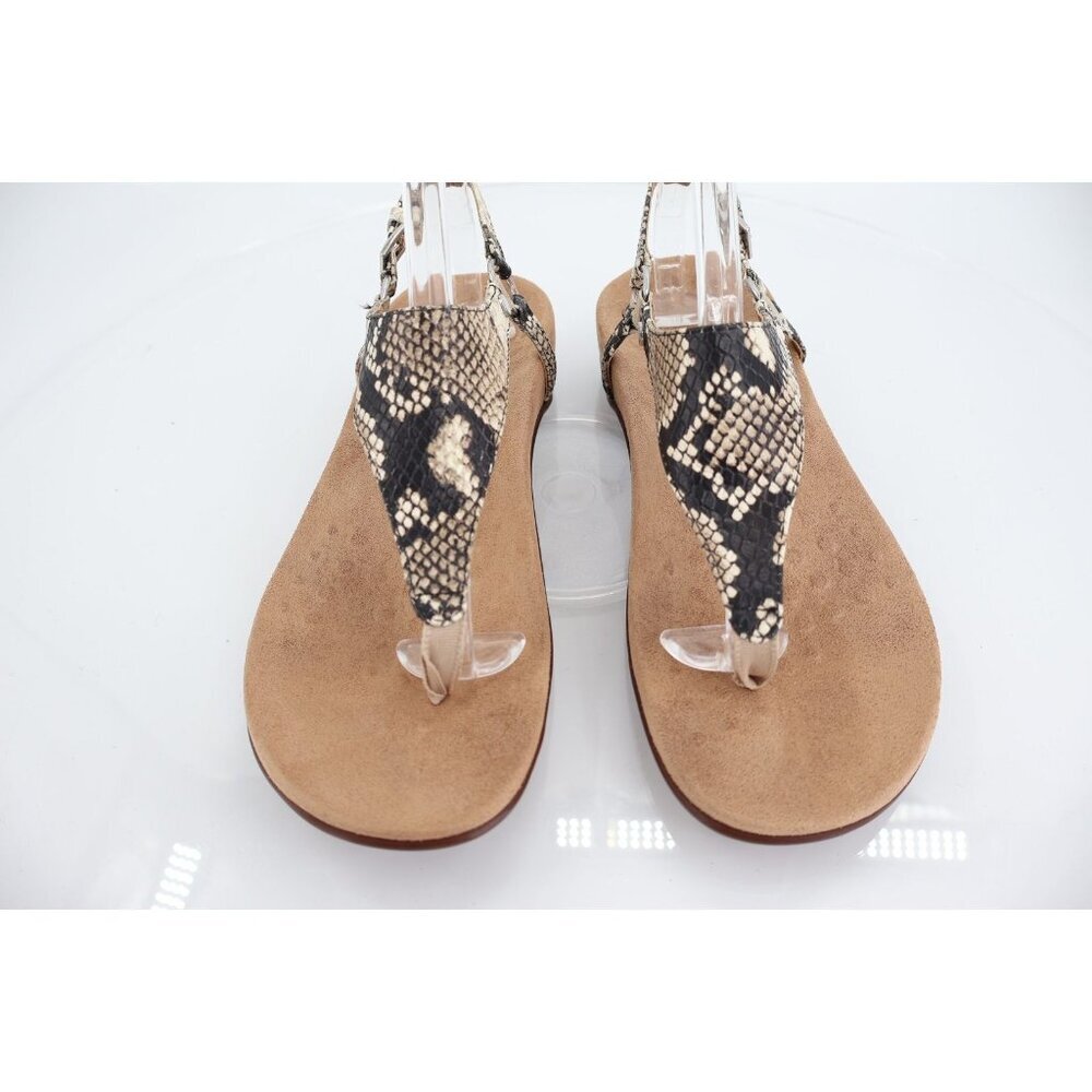 Vionic Women Kirra Sandal Size 8 Thong Back Strap Slingback Snake Print Leather - Picture 4 of 12